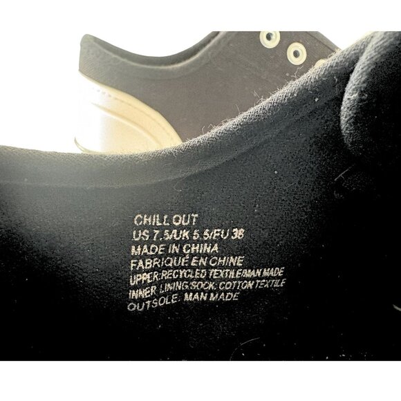 JustFab Chill Out Slip-On Sneakers Black Recycled Canvas - Sz. 7.5 - NWT - Picture 4 of 4